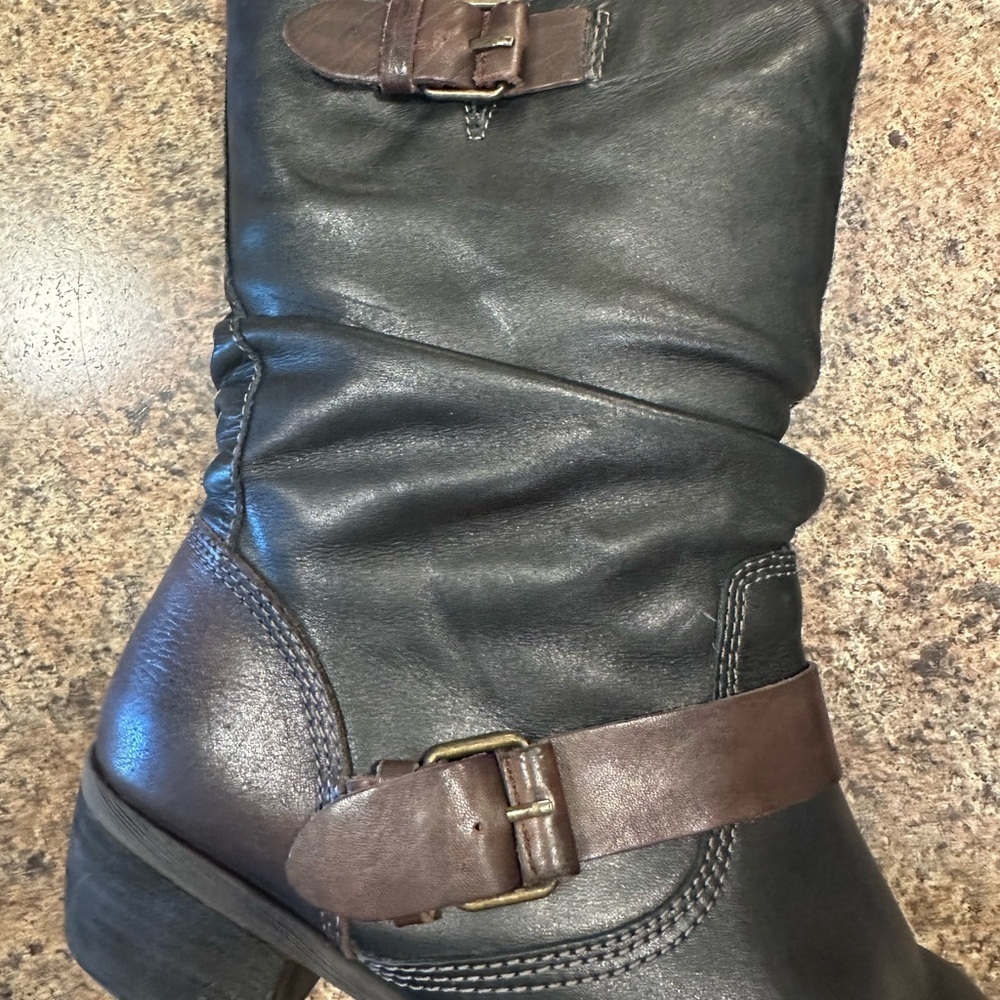 Pikolinos Le Mans Slouchy Moto Boot Leather Black Brown Womens Size EU 41 US 10 - Picture 4 of 13